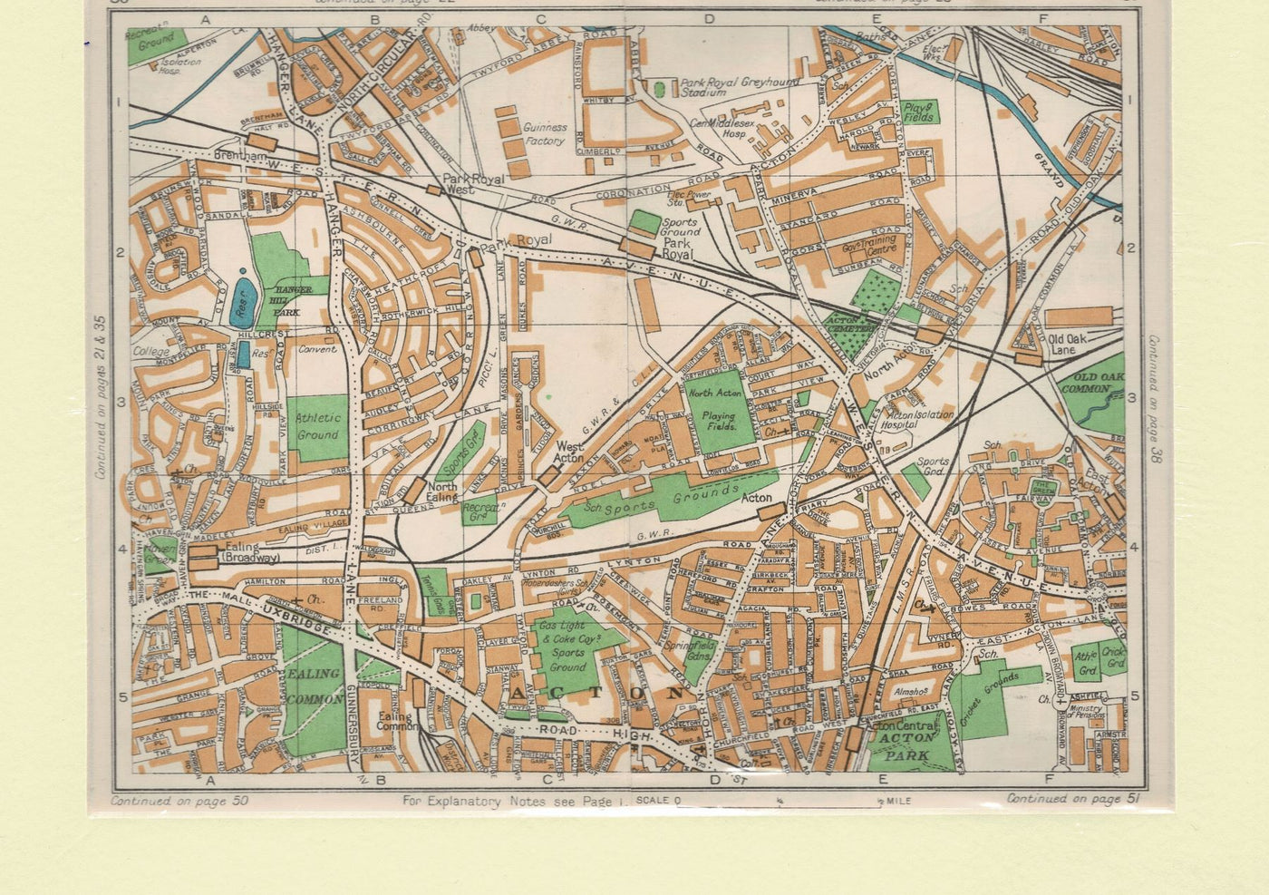 North Acton, Antique Map, 1939