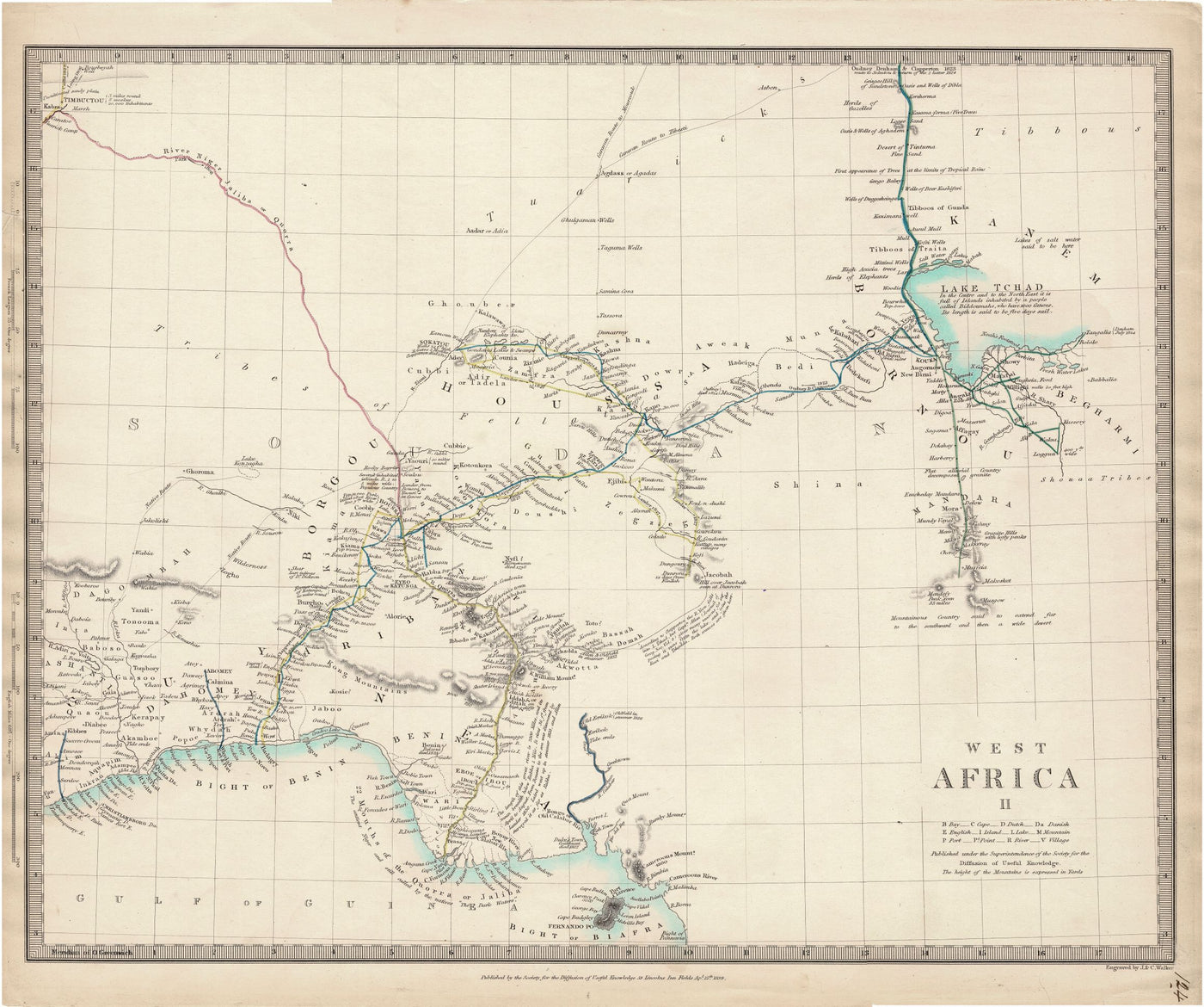 West Africa SDUK antique map 1839