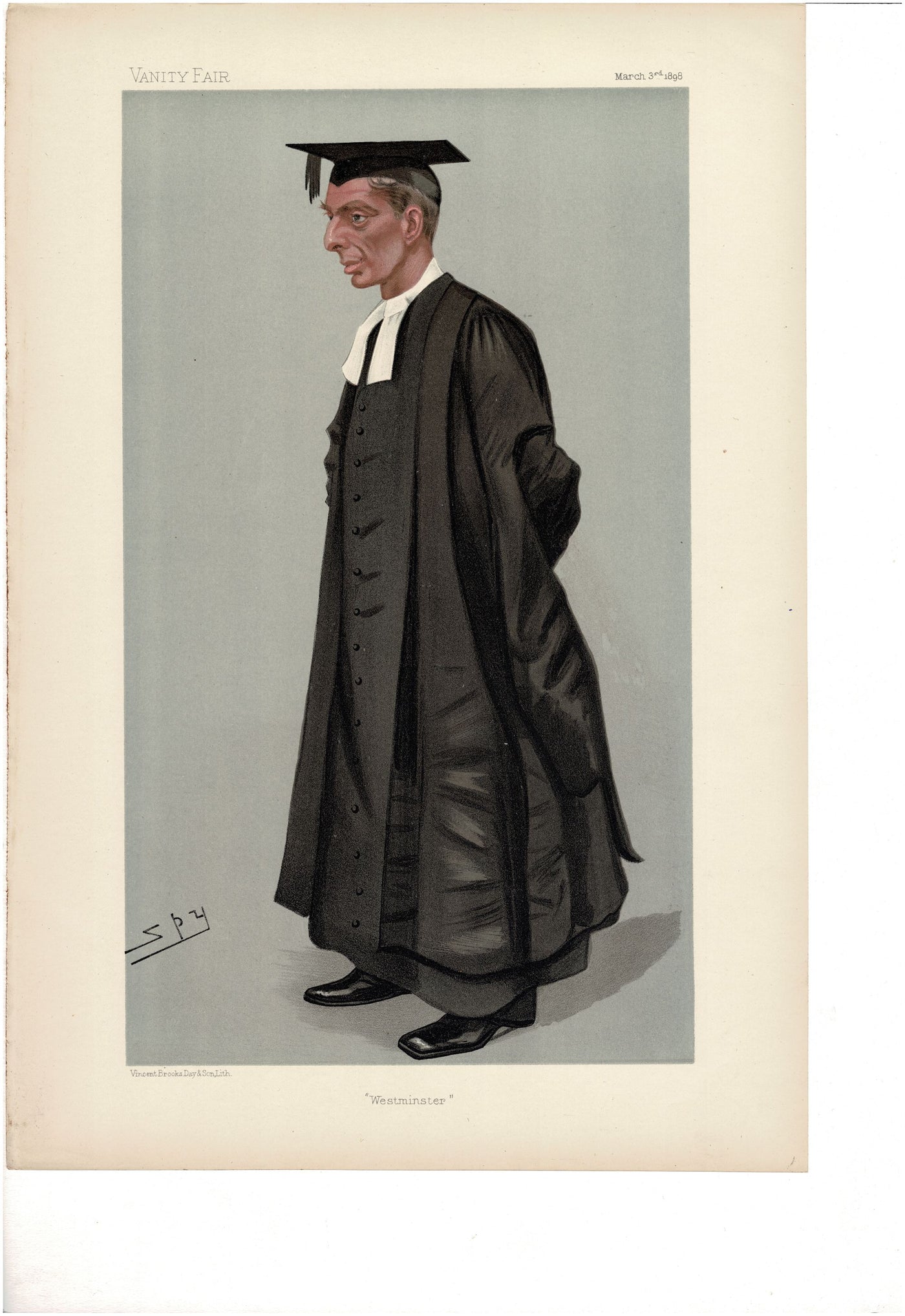 Westminster School headmaster Vanity Fair antique print 1898