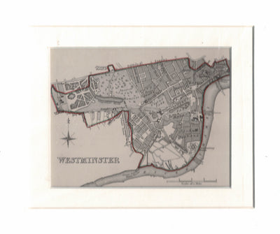 Westminster antique map published 1835