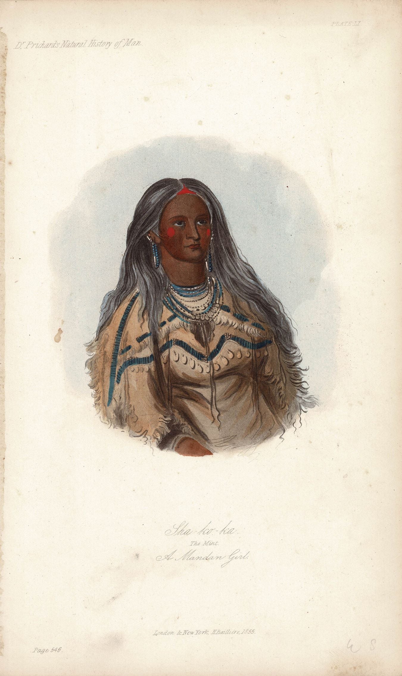 Sha-kó-ka (Mint) a native American Mandan tribe female 1855