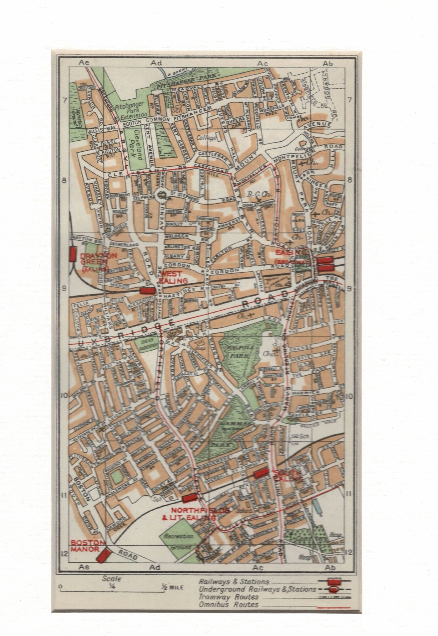 West Ealing antique map