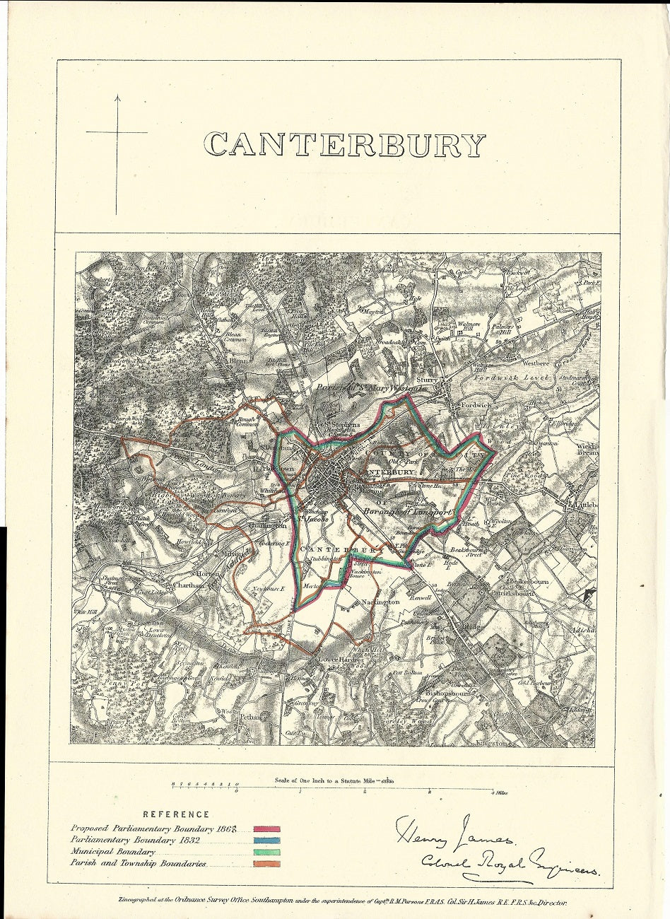 Canterbury Kent Boundary Commission plan 1868 – Maps and Antique Prints