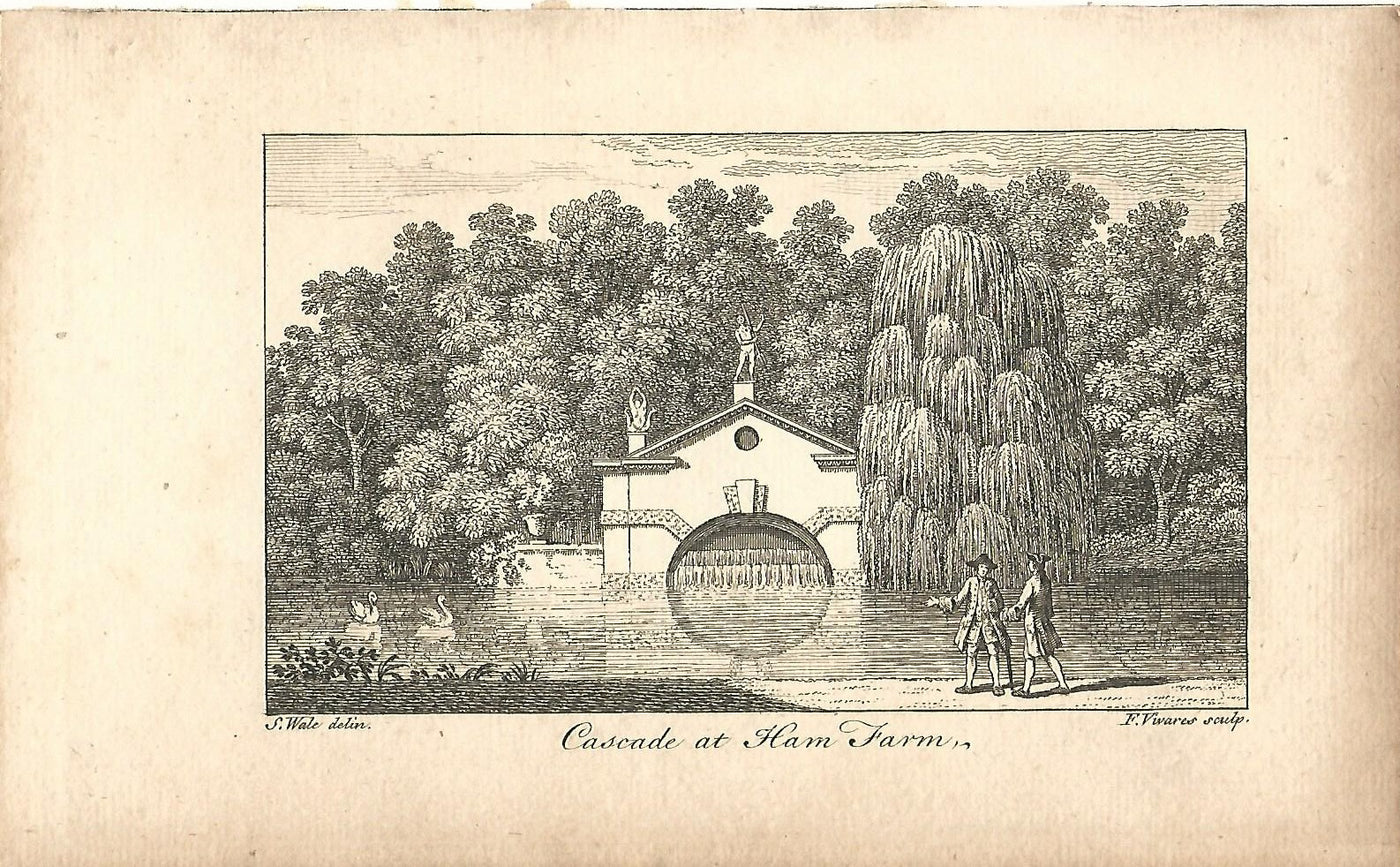 Ham House Surrey antique print published 1776