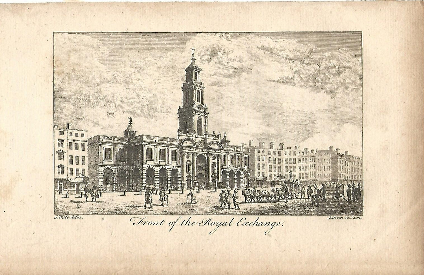 Royal Exchange antique print published 1776