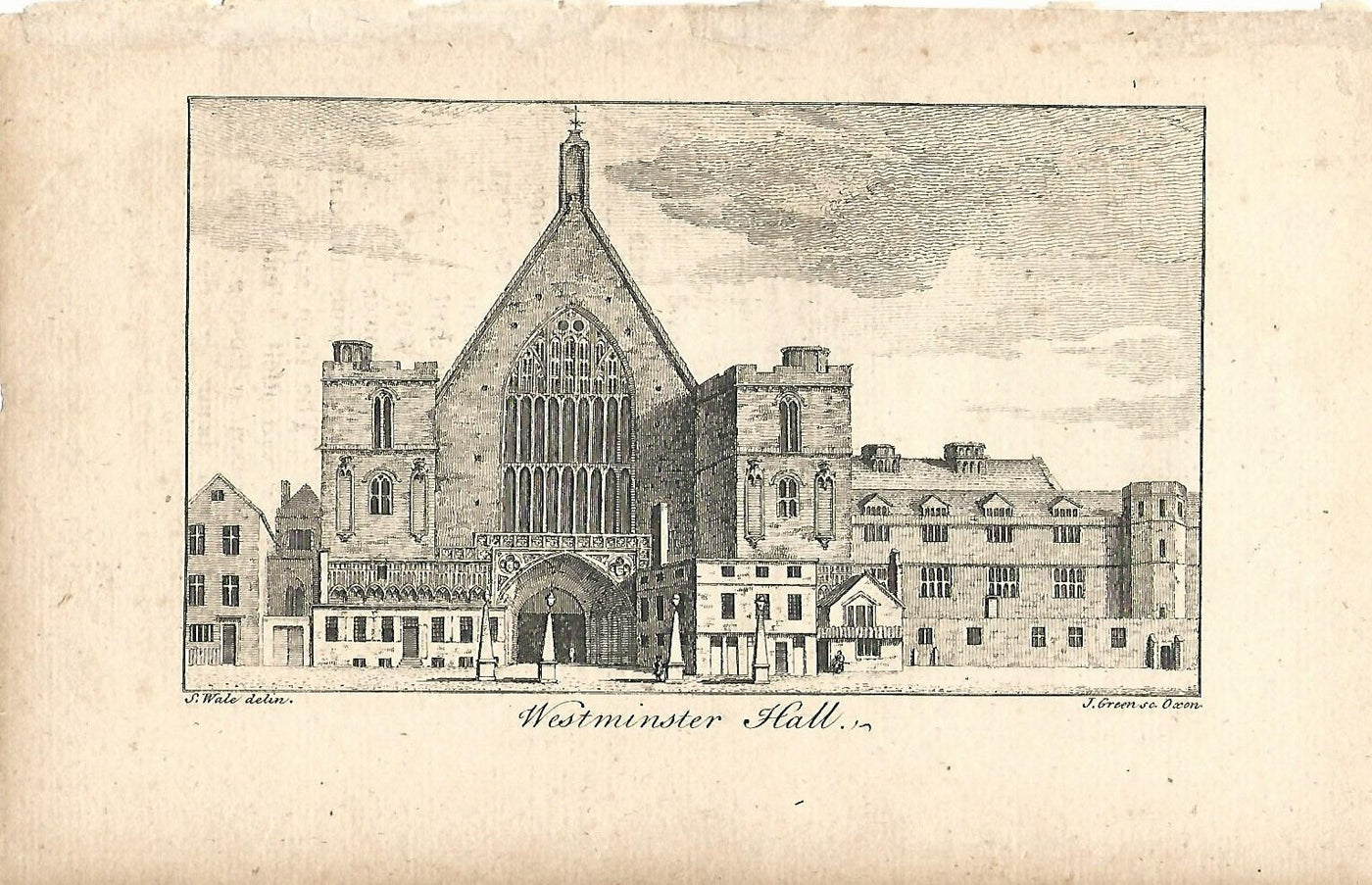 Westminster Hall antique print published 1776