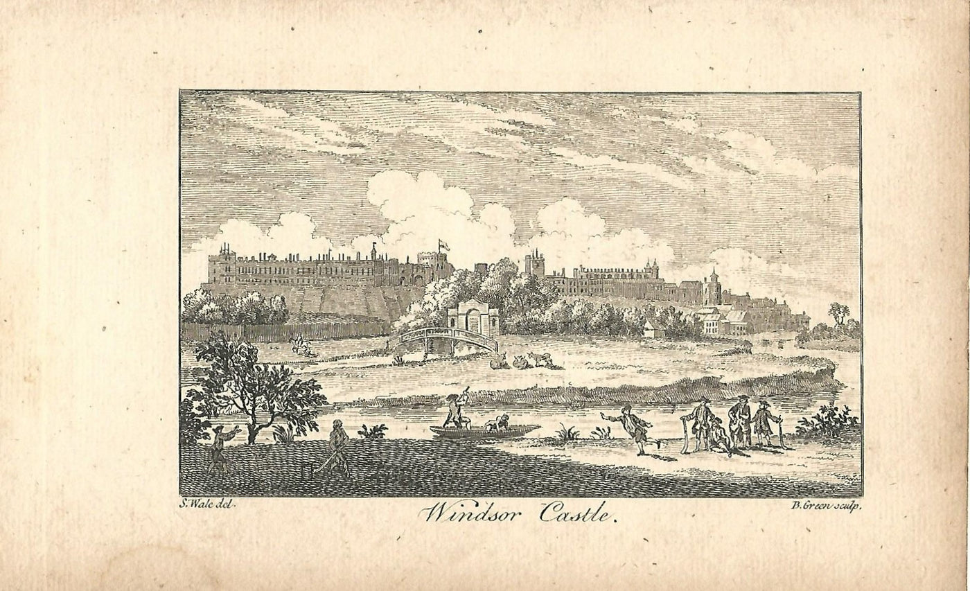 Windsor Castle Berkshire antique print published 1776