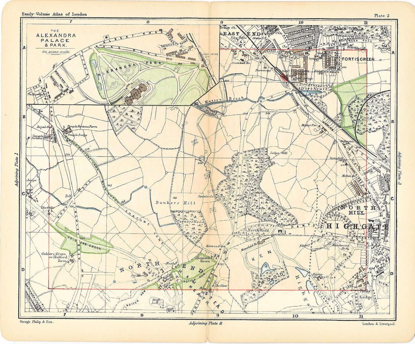 Alexandra Palace antique map 1891
