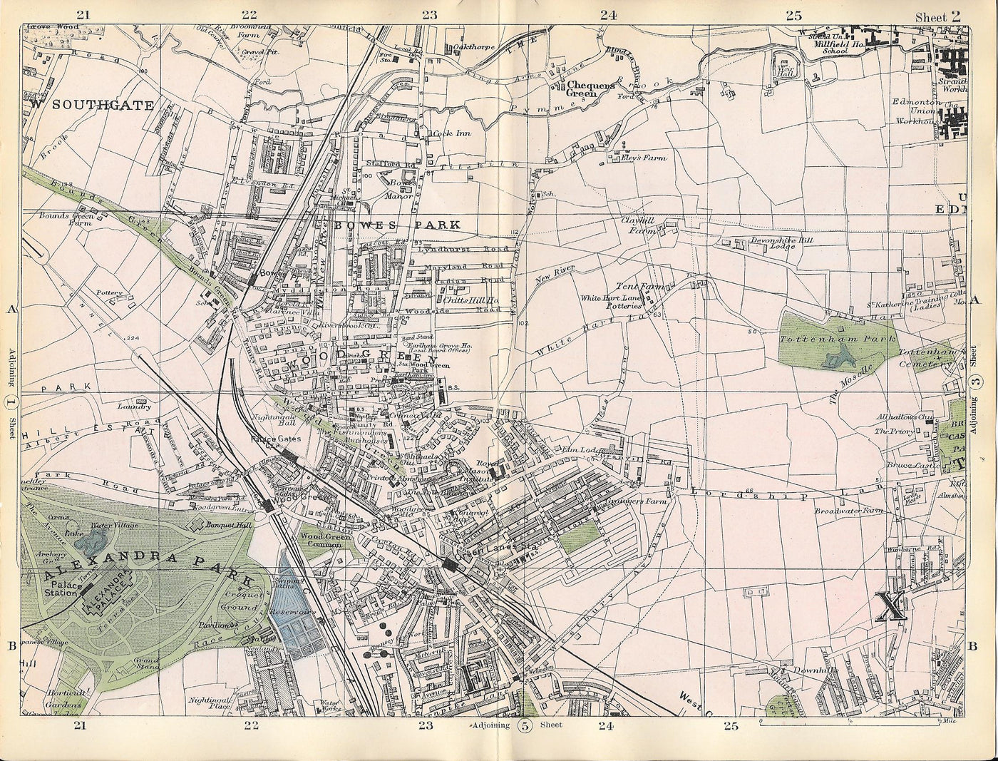 Alexandra Palace antique map 1897