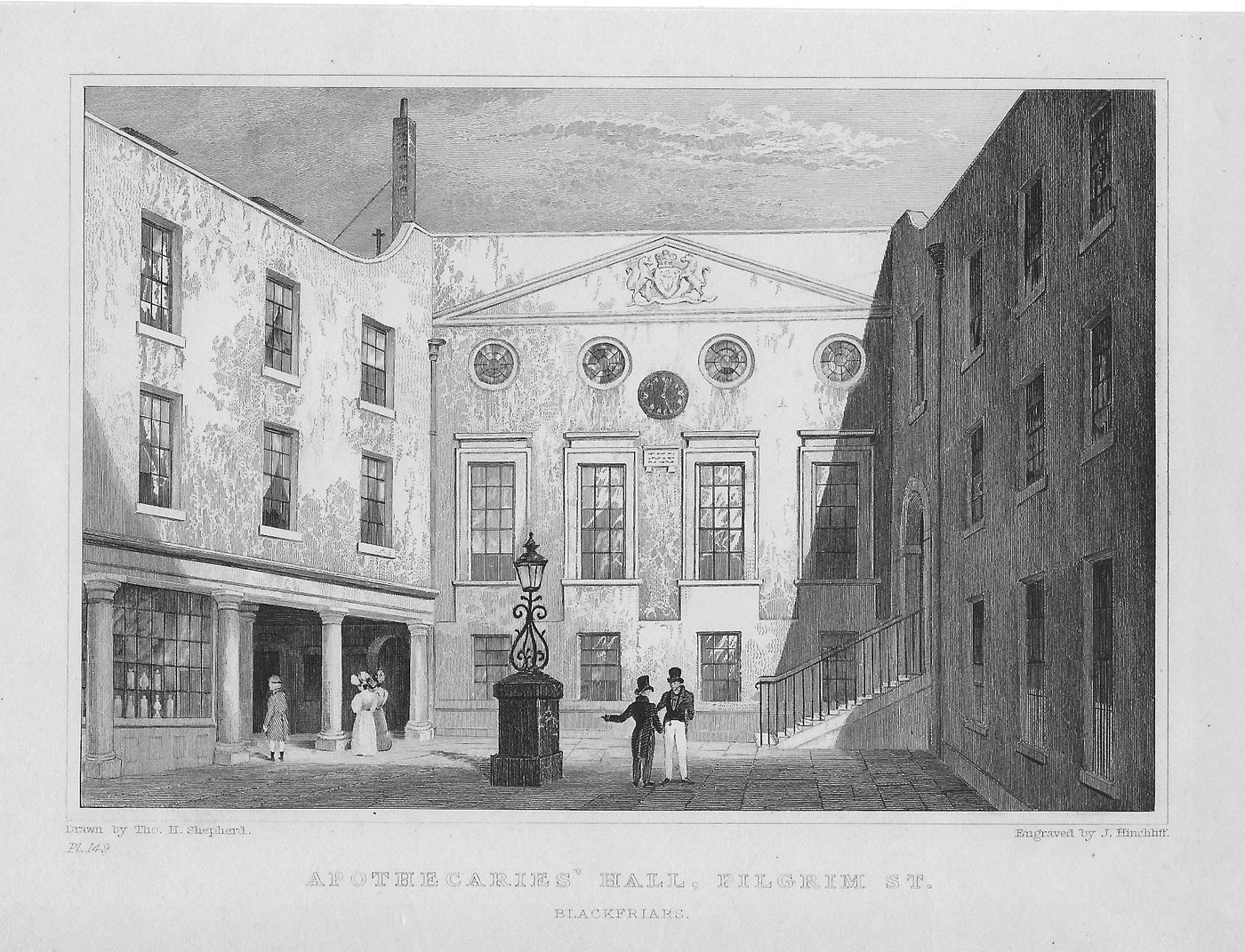 Apothecaries Hall Pilgrim Street Blackfriars City of London 1830