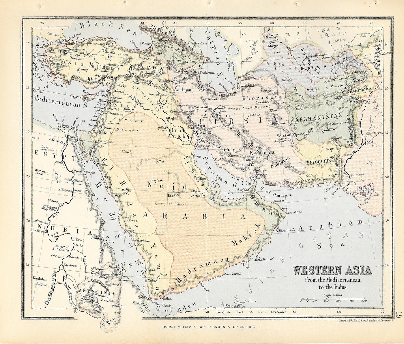 Arabia Persia antique map