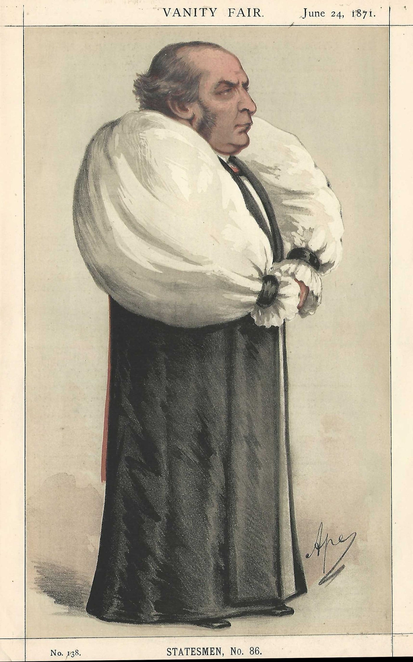 William Thomson Archbishop of York Vanity Fair antique print 1871