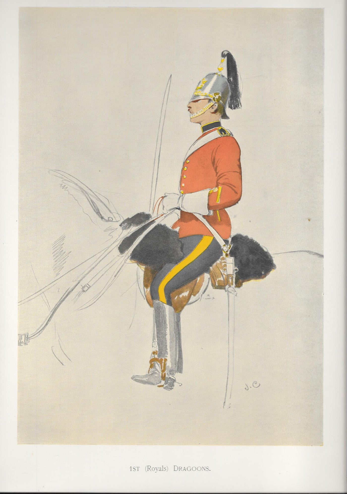 Dragoons antique print 1900