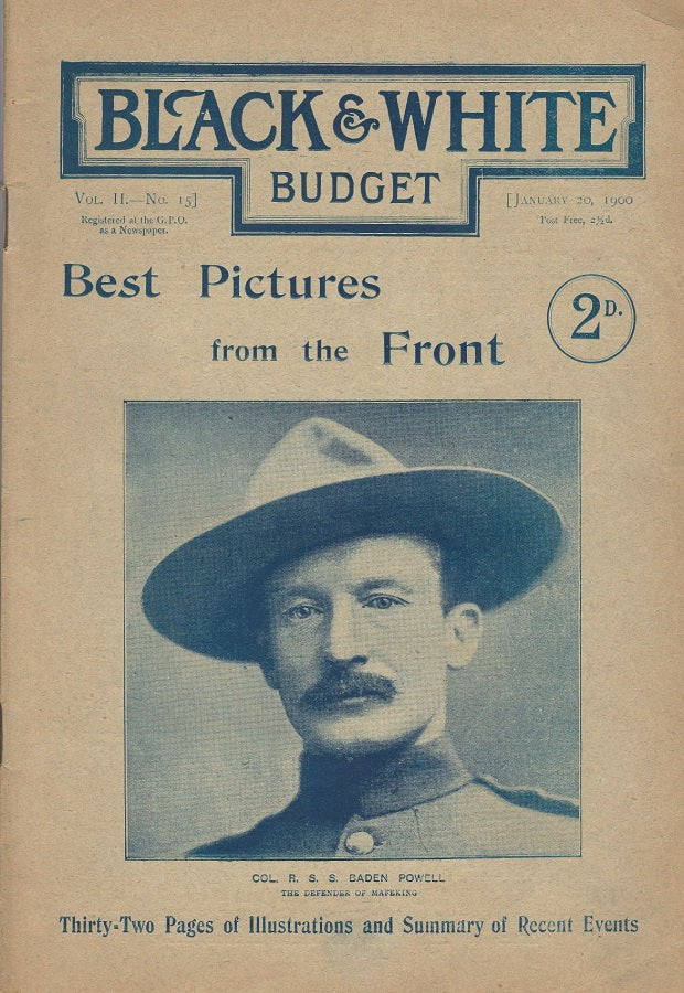 Baden Powell antique magazine Black &amp; White Budget 1900