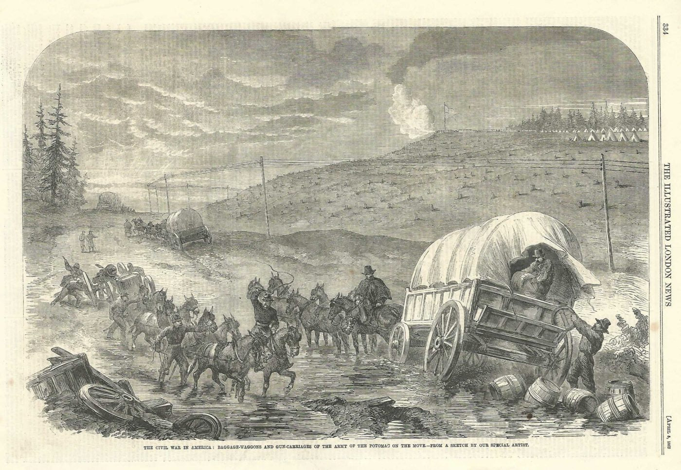American Civil War Army of the Potomac gun-carriages and wagons 1862