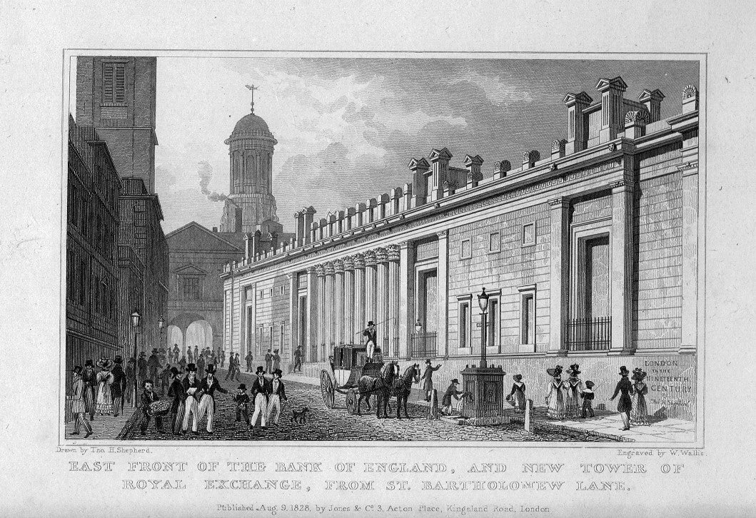 Bank of England guaranteed antique print published 1830