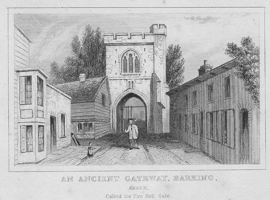 Barking Abbey Essex antique print published 1845