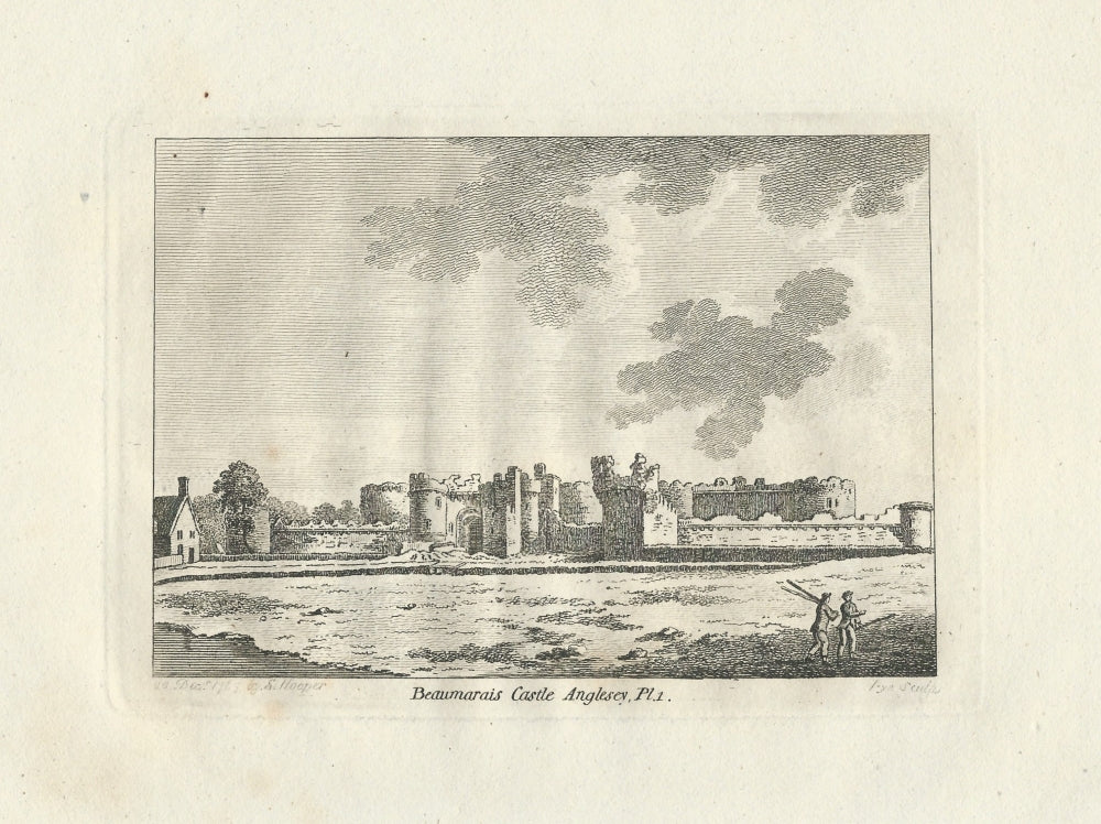 Beaumaris Castle Anglesey Wales antique print 1765