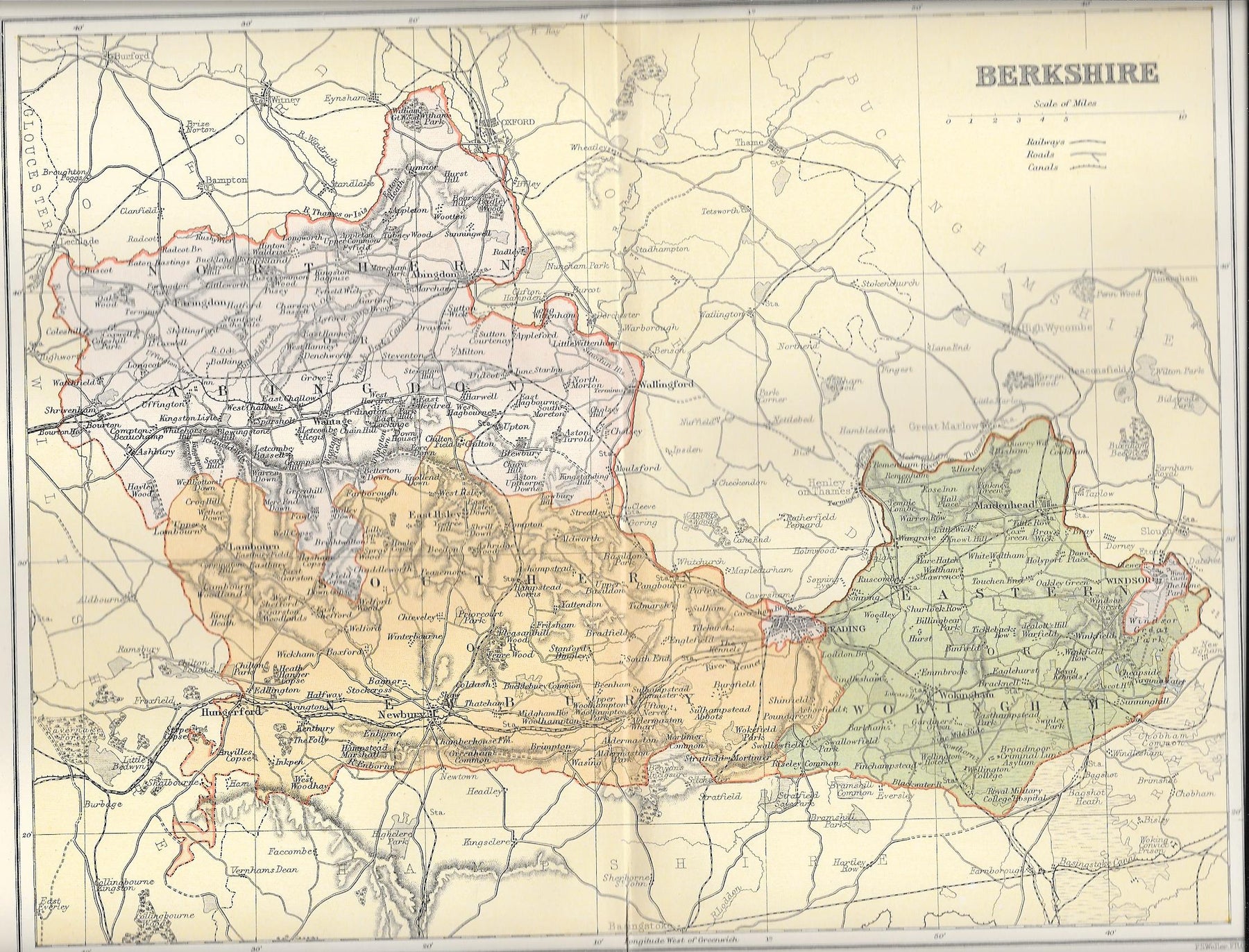 Berkshire antique map 1895 – Maps and Antique Prints
