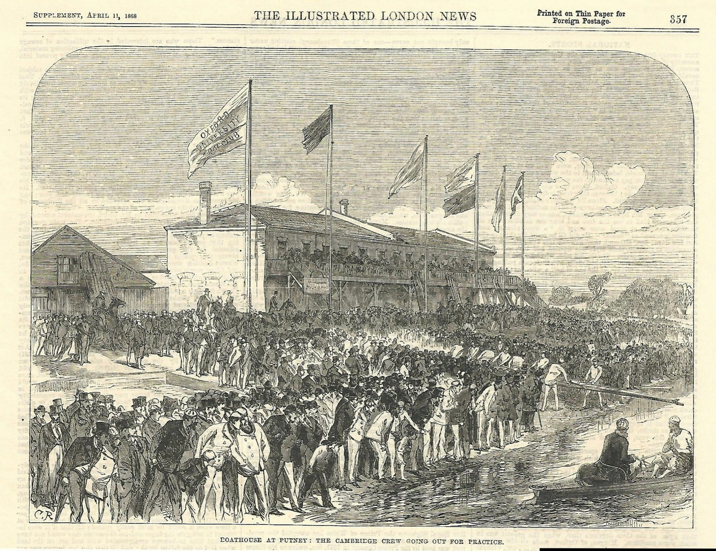 Putney Boathouse Cambridge Boat Race Crew 1868