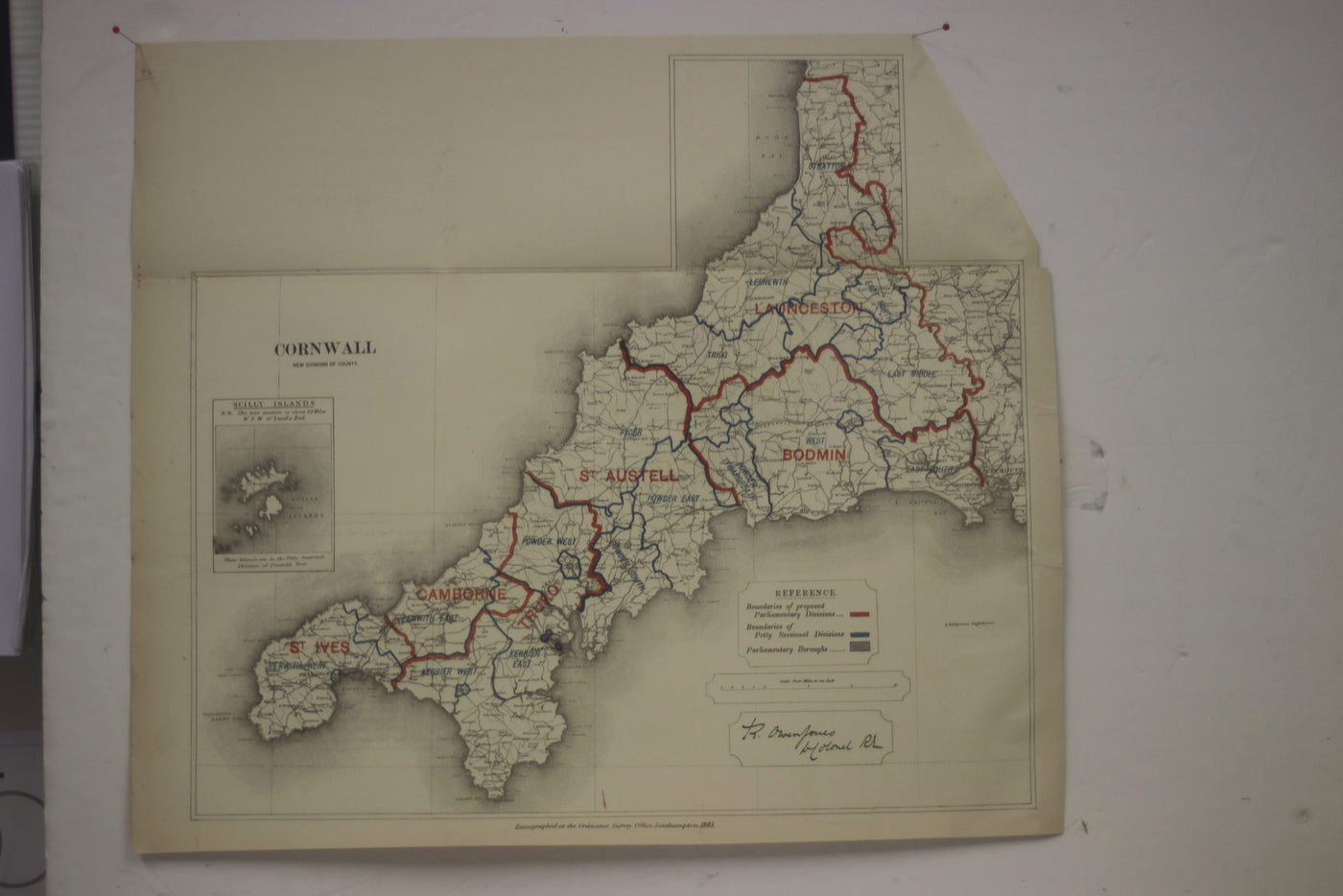 Cornwall Kernow antique map Ordnance Survey 1885