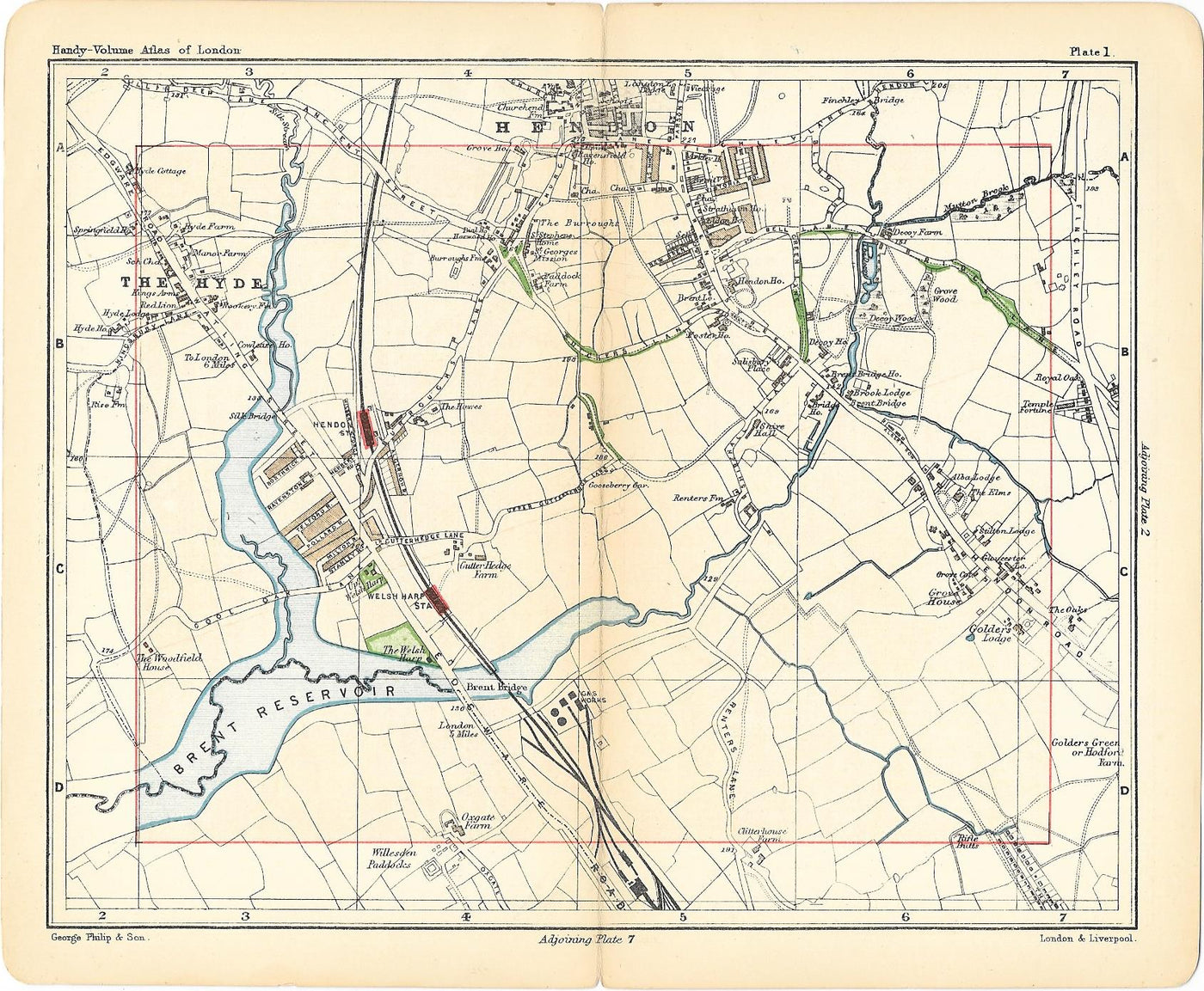 Brent Hendon antique map 1891