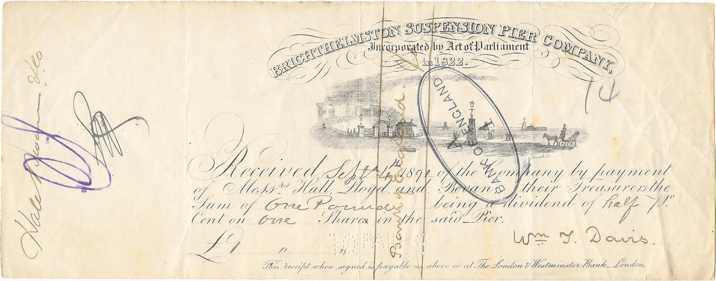 Brighton Brighthelmston Chain Pier Company 1891