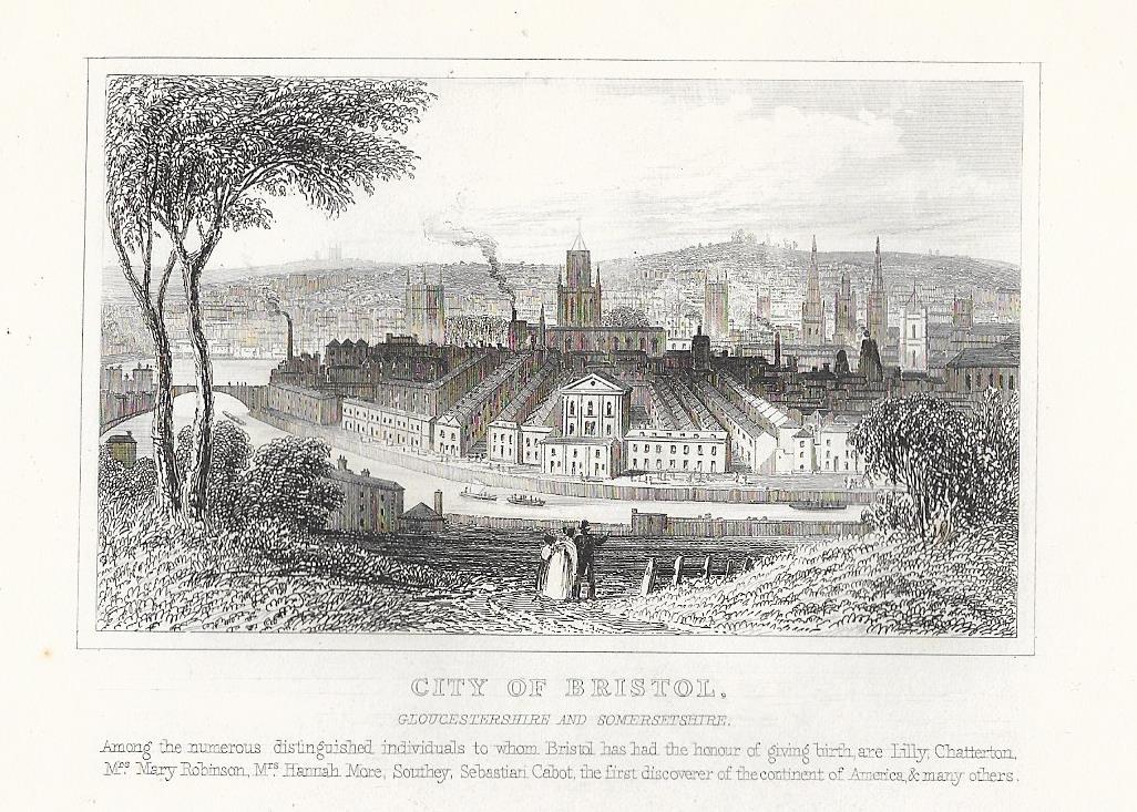 Bristol panorama antique print 1845
