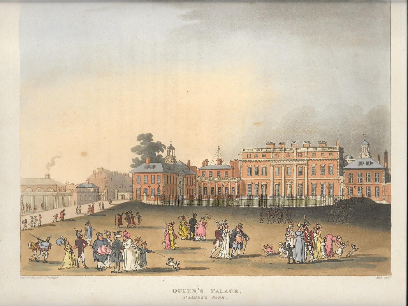 Buckingham Palace antique print from "Ackermann’s Repository..." 1809
