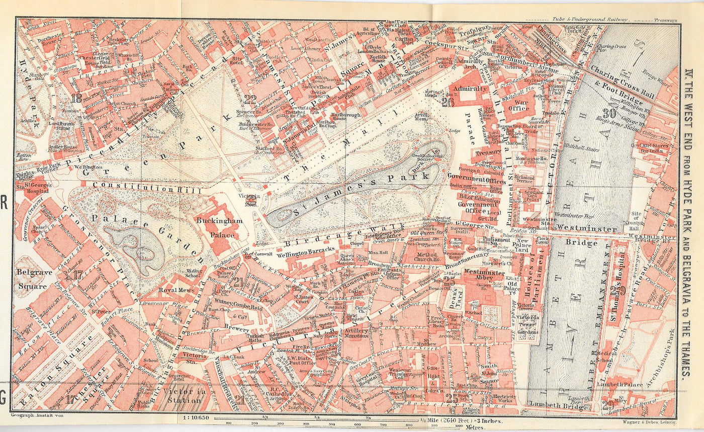 Buckingham Palace antique map