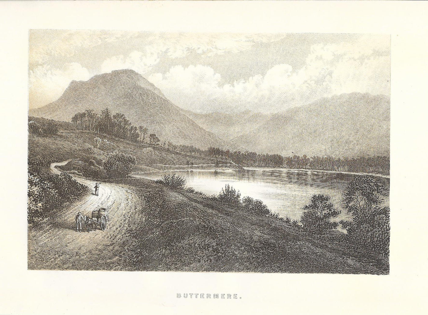 Buttermere Cumbria Cumberland antique print