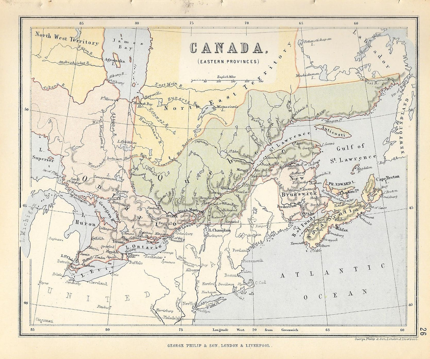 Canada antique map 1882