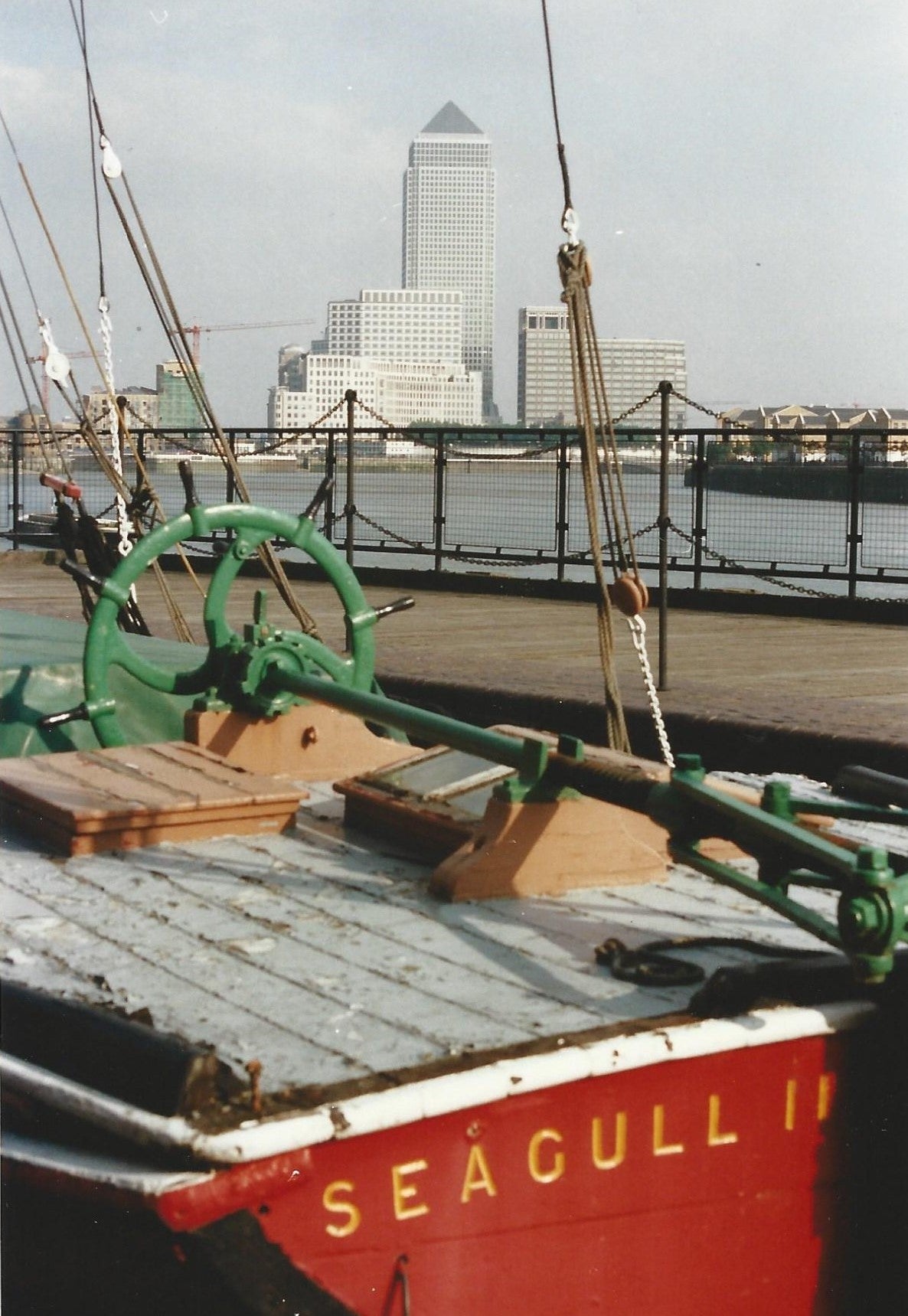 Canary Wharf and Seagull photograph