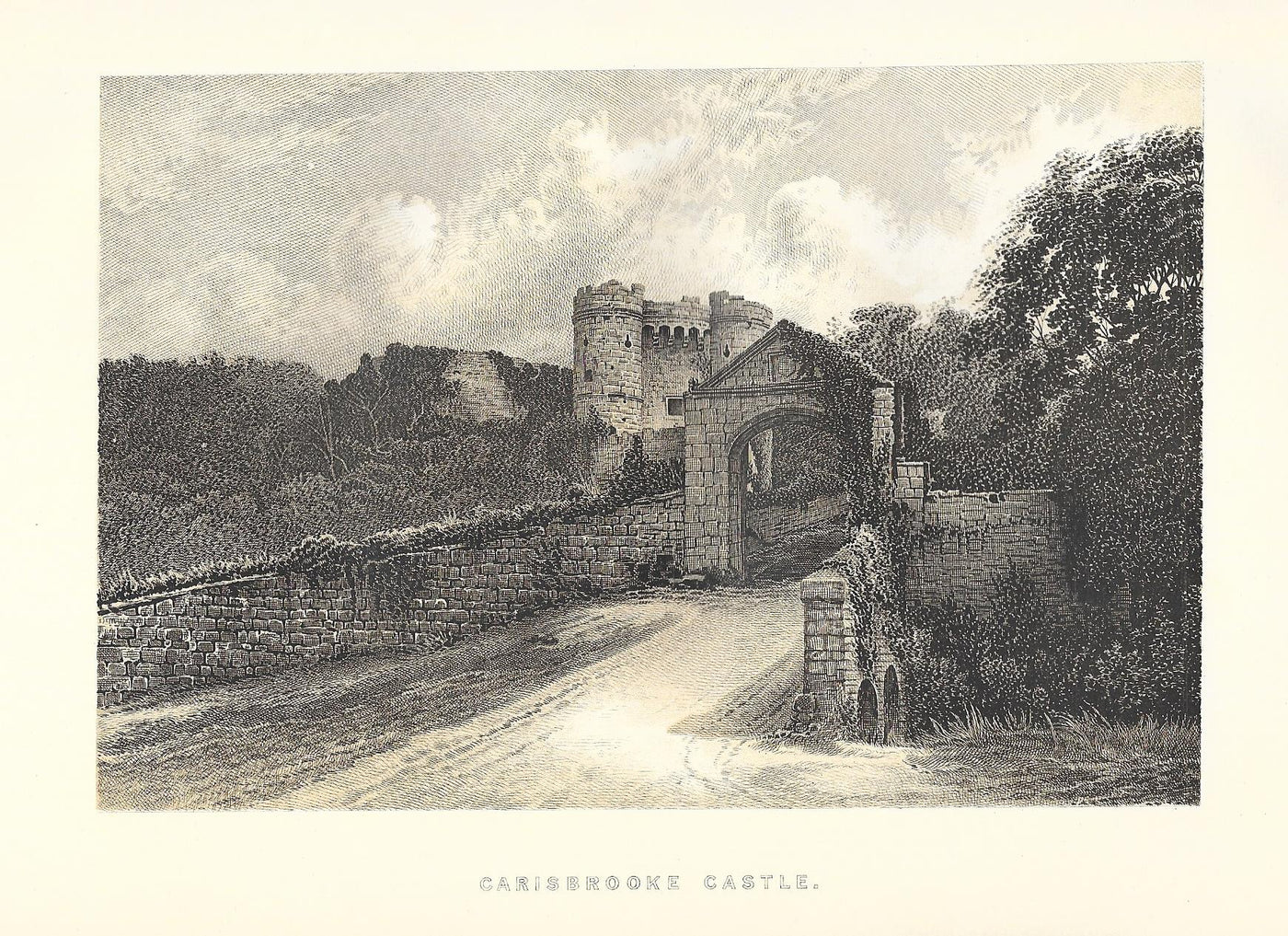 Carisbrooke Castle Isle of Wight antique print