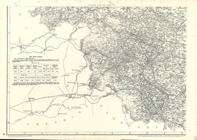 Yorkshire antique map from Cassell's Atlas published 1864