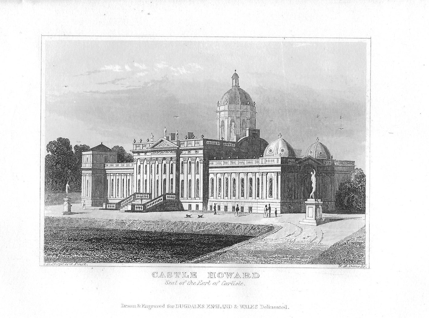 Castle Howard Yorkshire antique print