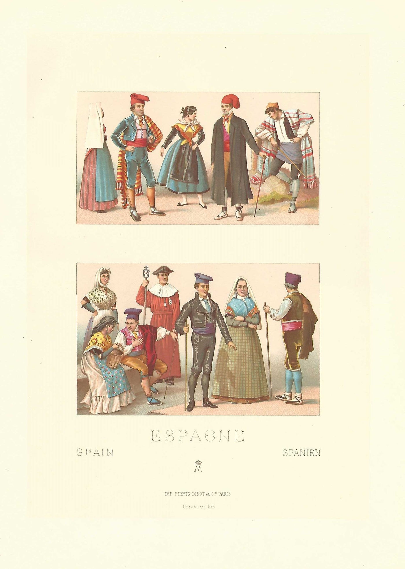 Catalonia Catalan Cataluna  Aragon Aragonesa fashion antique print