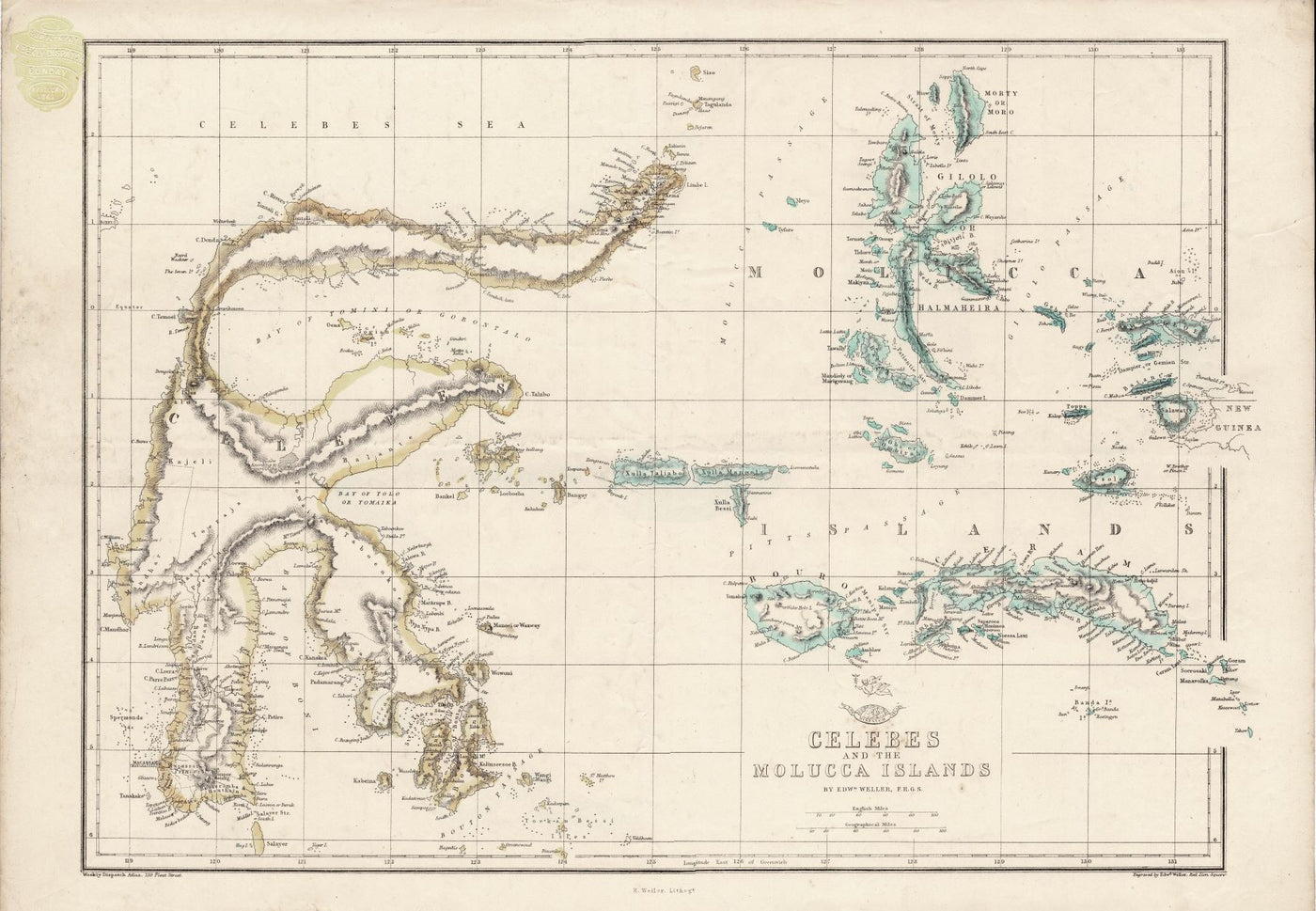 Sulawesi Celebes Maluku Molluca Indonesia antique map