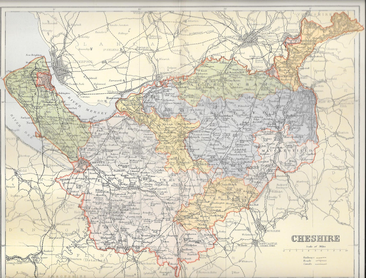 Cheshire antique map