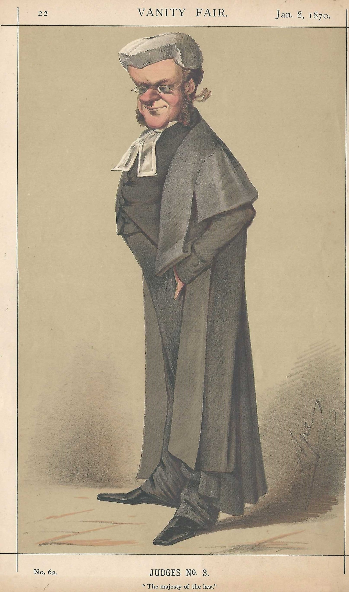 William Bovill lawyer politician judge Vanity Fair antique print 1870