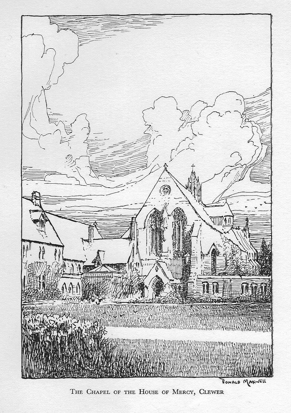 Clewer Church Berkshire vintage print 1932