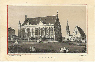 Clifton College Bristol Gloucester antique print 1888