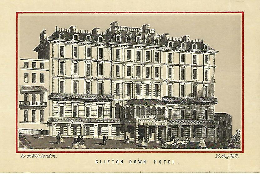 Clifton Down Hotel Bristol Gloucestershire antique print 1880