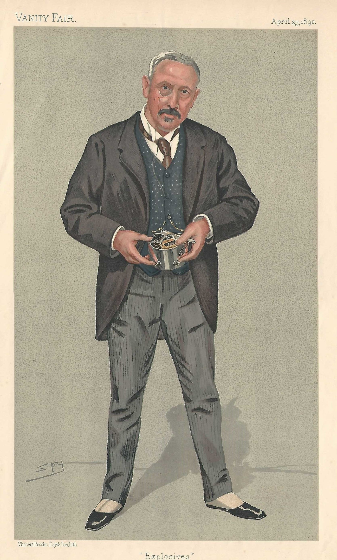 Royal Artillery bomb disposal expert Vivian Majendie antique print 1892