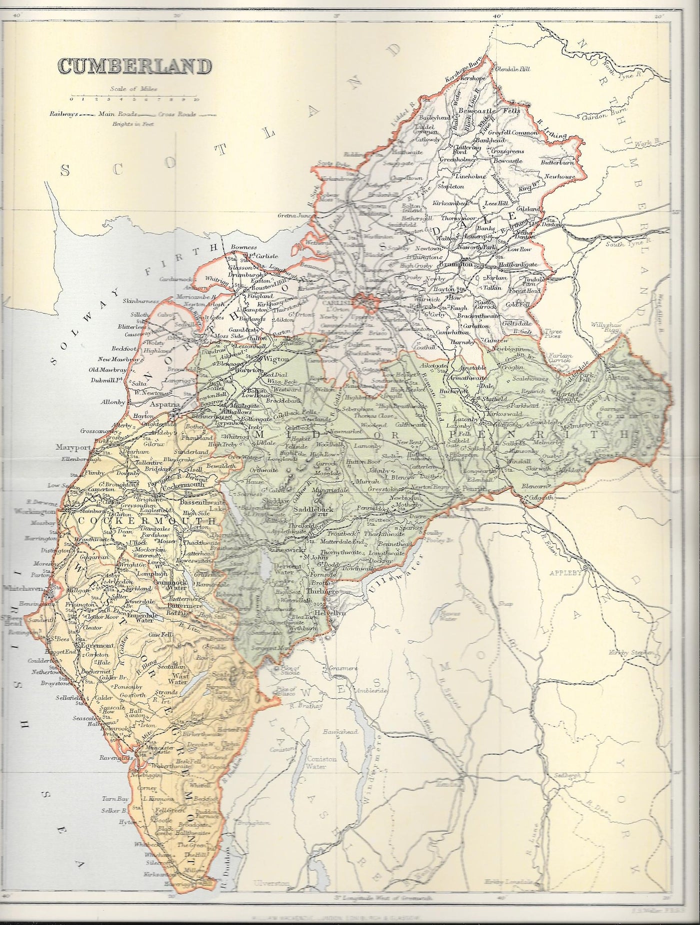 Cumberland antique map 1895