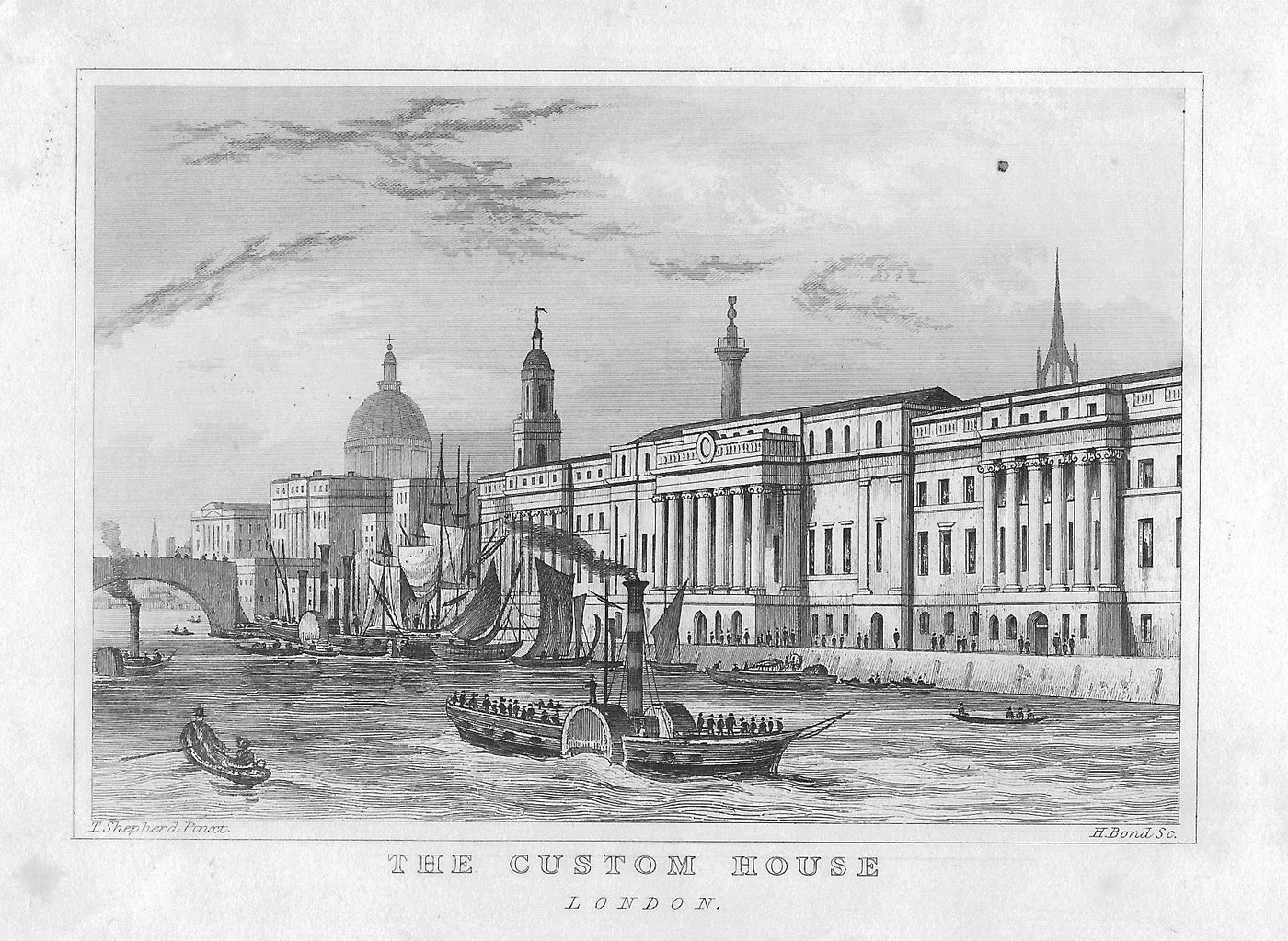 Custom House River Thames 1845
