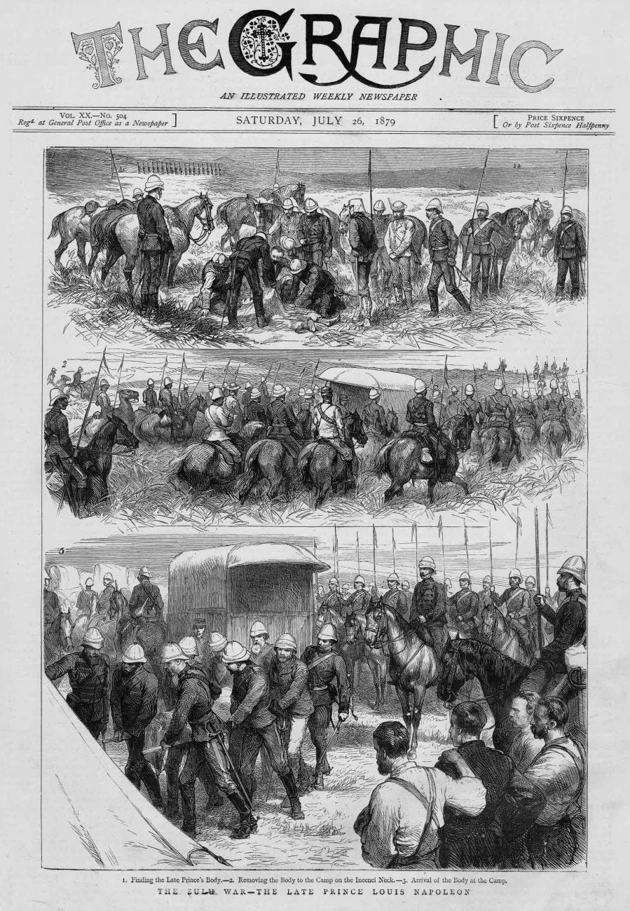 Anglo Zulu War Death of Prince Imperial antique print 1879