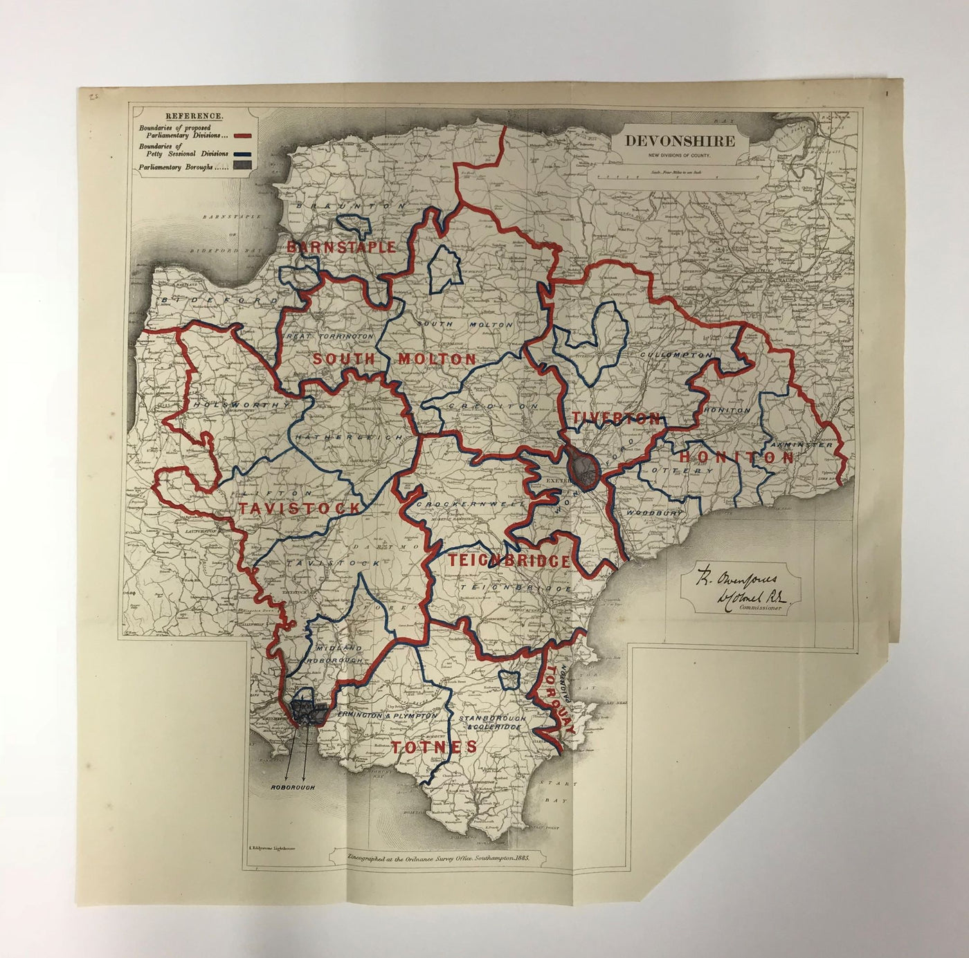 Devonshire antique map Ordnance Survey 1885