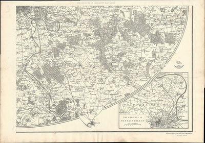 Paris antique map from Weekly Dispatch Atlas 1863