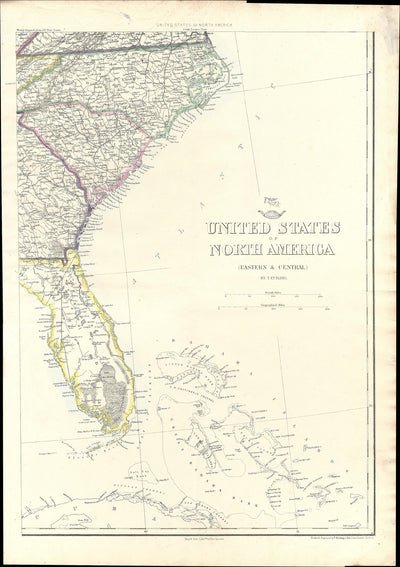 USA United States of America antique map 1863